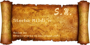 Sterba Milán névjegykártya