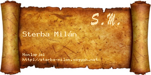 Sterba Milán névjegykártya